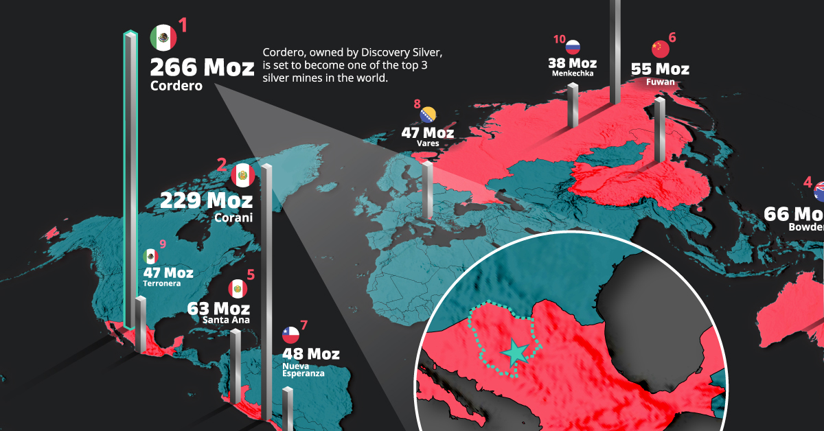 Mapped: The 10 largest undeveloped silver deposits in the world